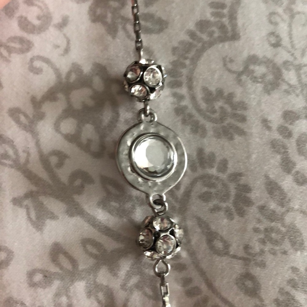 LOFT silver and crystal necklace